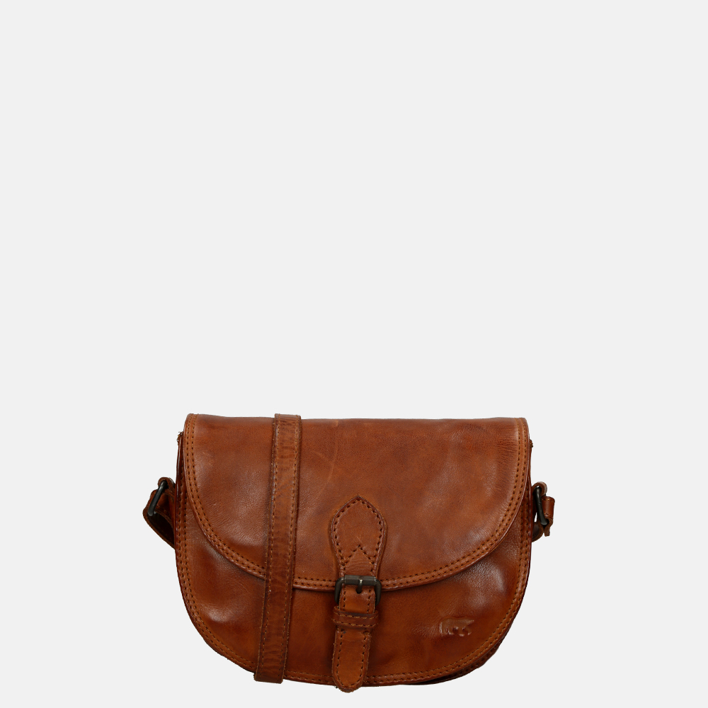 Crossbody tas 2025 cognac leer